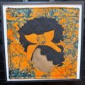 Orange and green Tie-dye fabric from Ghana